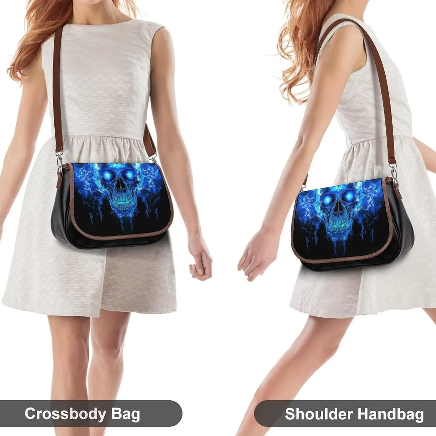 PU Leather Small Crossbody Bag, Waterproof Shoulder Bag Travel Cellphone Purse Handbag