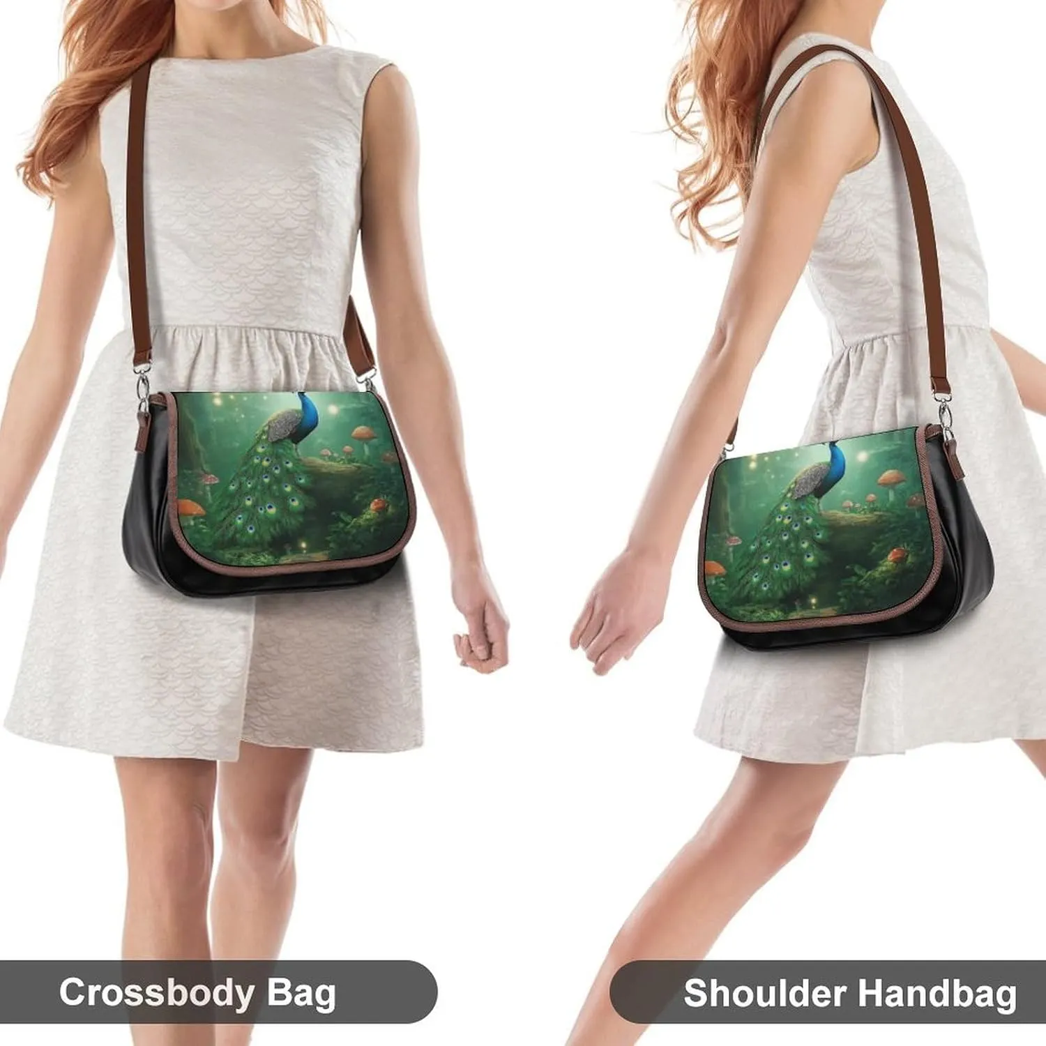 PU Leather Small Crossbody Bag, Waterproof Shoulder Bag Travel Cellphone Purse Handbag