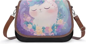 PU Leather Small Crossbody Bag, Waterproof Shoulder Bag Travel Cellphone Purse Handbag