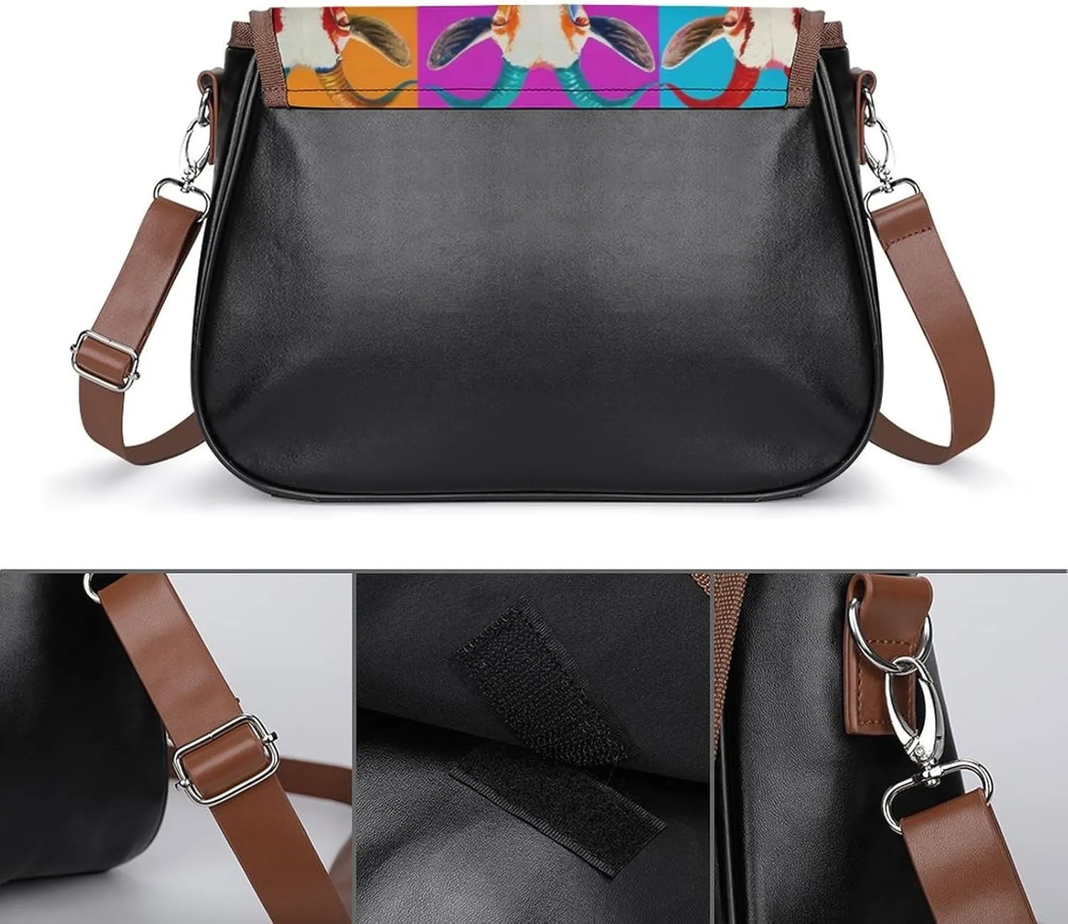 PU Leather Small Crossbody Bag, Waterproof Shoulder Bag Travel Cellphone Purse Handbag