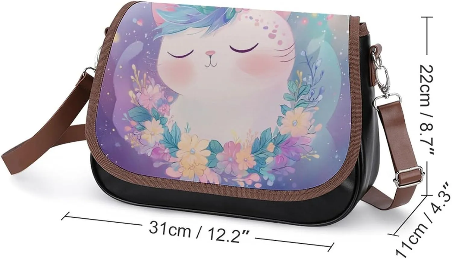 PU Leather Small Crossbody Bag, Waterproof Shoulder Bag Travel Cellphone Purse Handbag