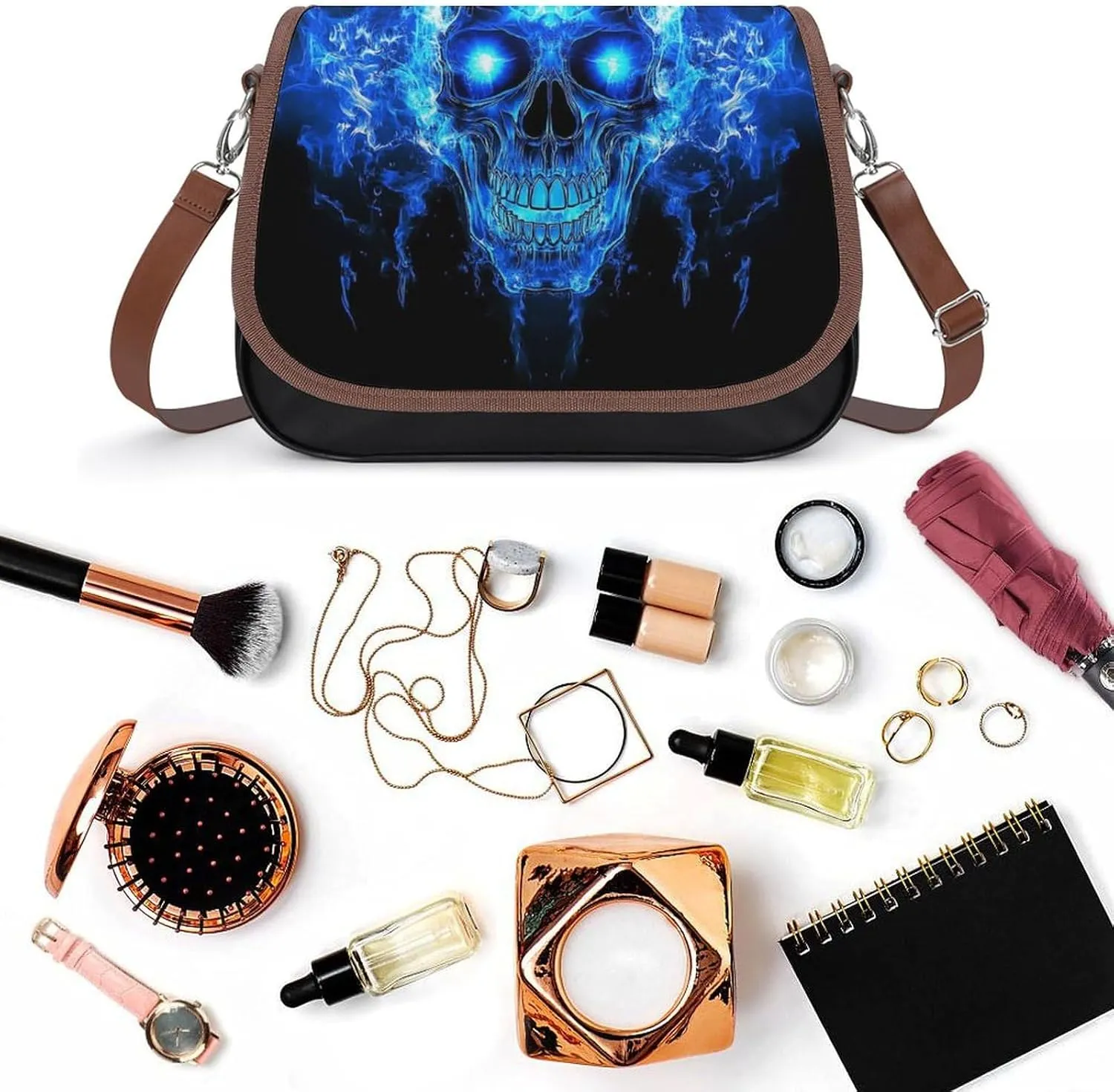 PU Leather Small Crossbody Bag, Waterproof Shoulder Bag Travel Cellphone Purse Handbag