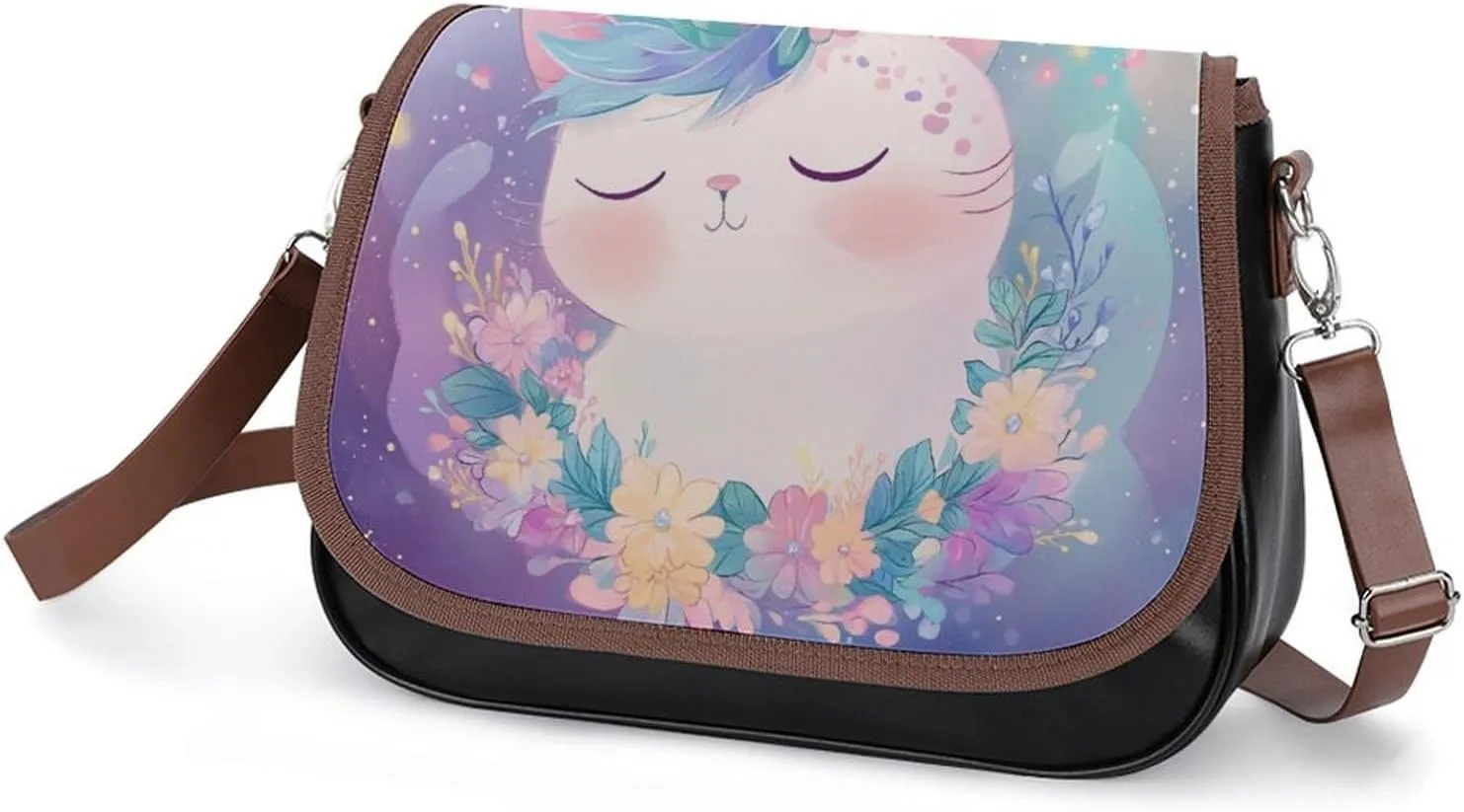 PU Leather Small Crossbody Bag, Waterproof Shoulder Bag Travel Cellphone Purse Handbag