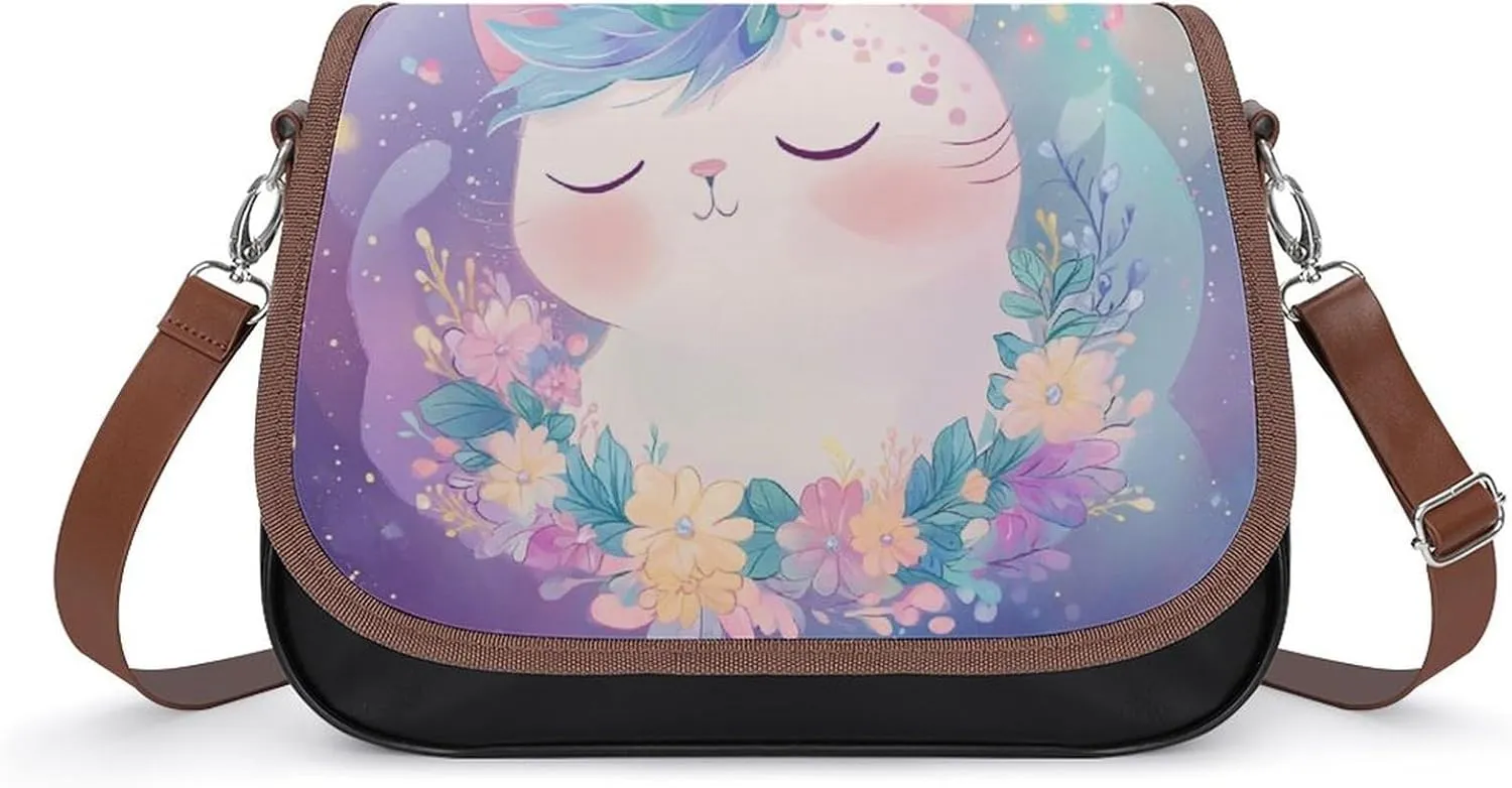 PU Leather Small Crossbody Bag, Waterproof Shoulder Bag Travel Cellphone Purse Handbag