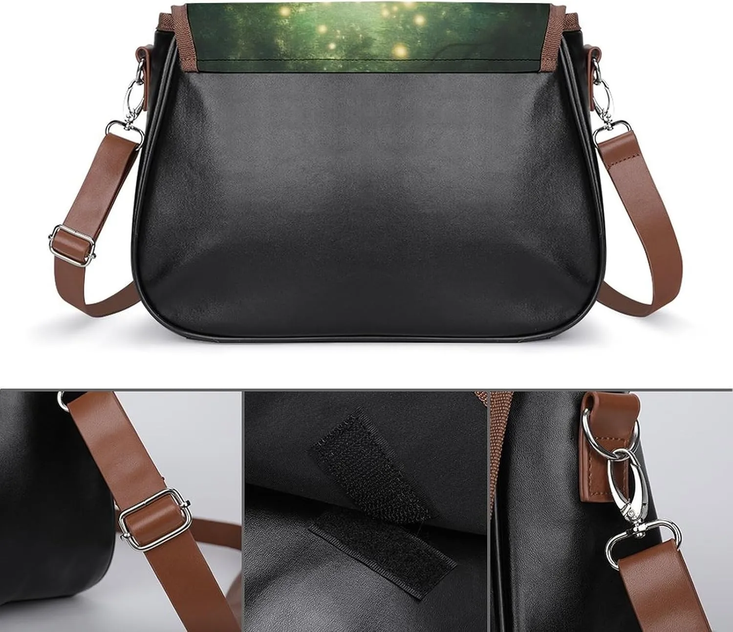 PU Leather Small Crossbody Bag, Waterproof Shoulder Bag Travel Cellphone Purse Handbag