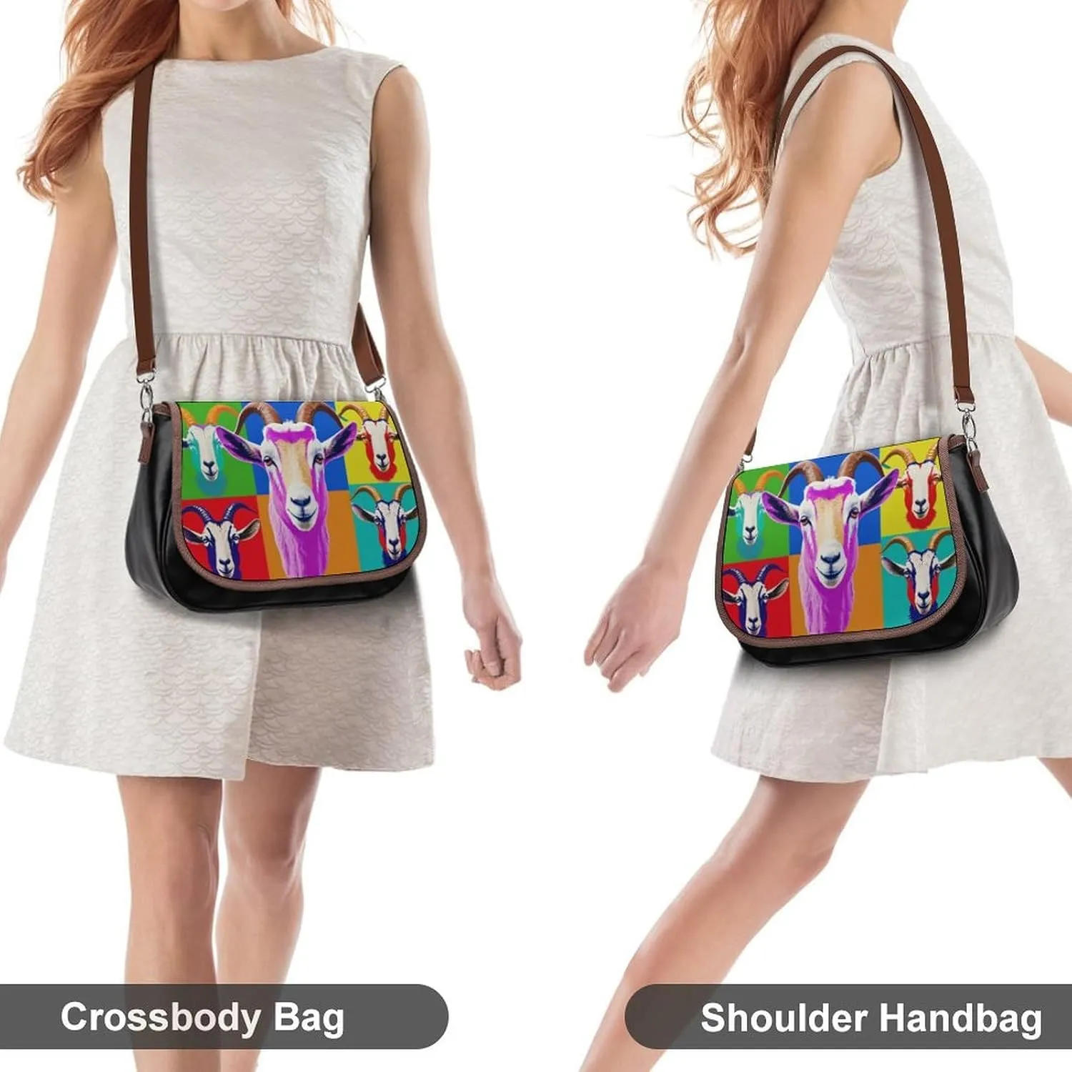 PU Leather Small Crossbody Bag, Waterproof Shoulder Bag Travel Cellphone Purse Handbag