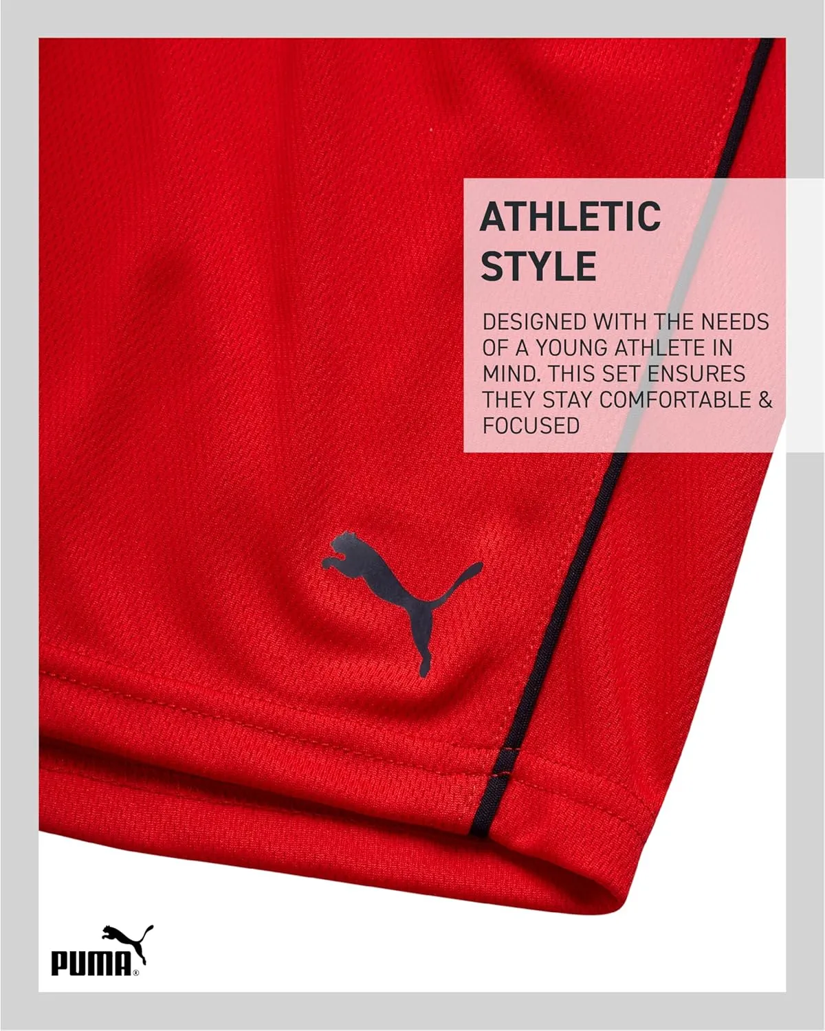 PUMA Boys' Active Shorts Set - 3 Piece Performance T-Shirt, Dry Fit Tank Top, and Gym Shorts - Activewear Set for Boys (4-16)