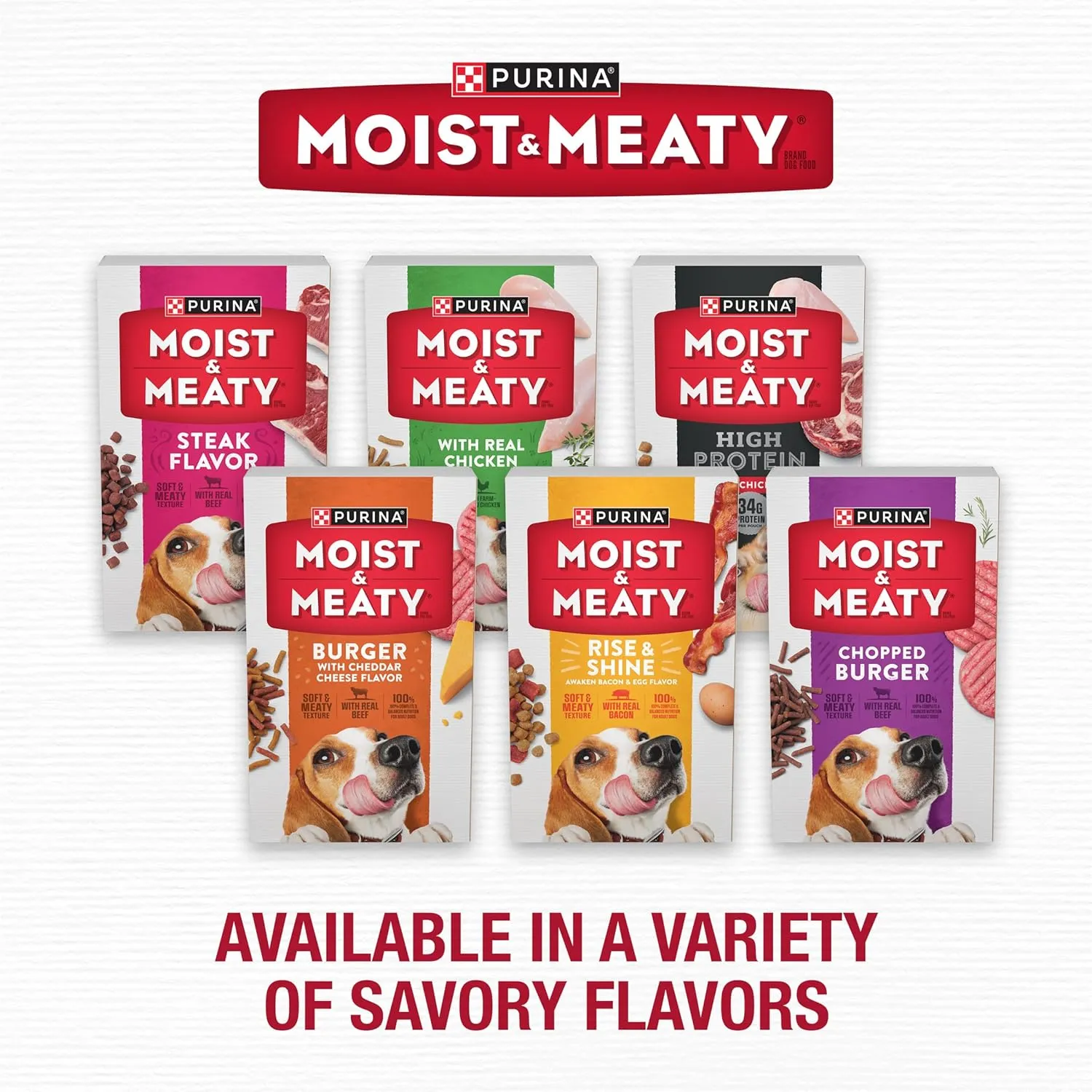 Purina Moist and Meaty Steak Flavor Soft Dog Food Pouches - 36 ct. Pouch