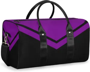 Purple Black Cheer Travel Duffle Bag for Women Men, Carry On Overnight Bag, Weekend Travel Duffel Tote Bags for Trips Sport Hospital