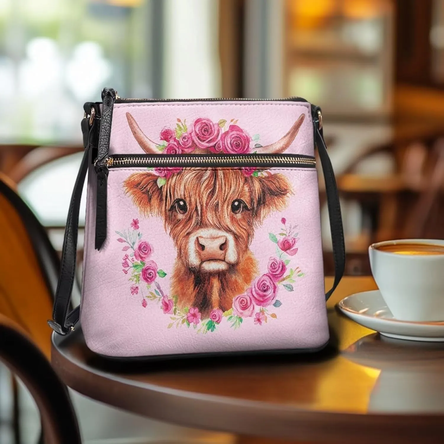 Purses for Women Shoulder Bag Trendy Large Capacity with Zipper Leather Purse Cross Body Handbag