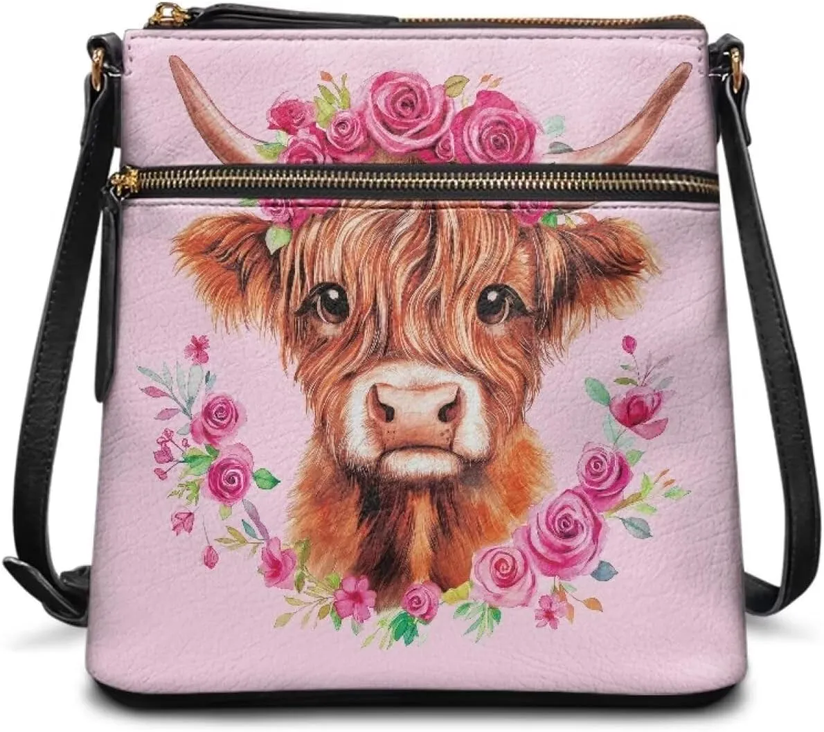 Purses for Women Shoulder Bag Trendy Large Capacity with Zipper Leather Purse Cross Body Handbag
