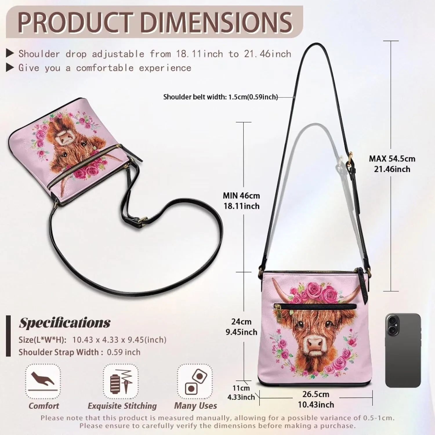 Purses for Women Shoulder Bag Trendy Large Capacity with Zipper Leather Purse Cross Body Handbag
