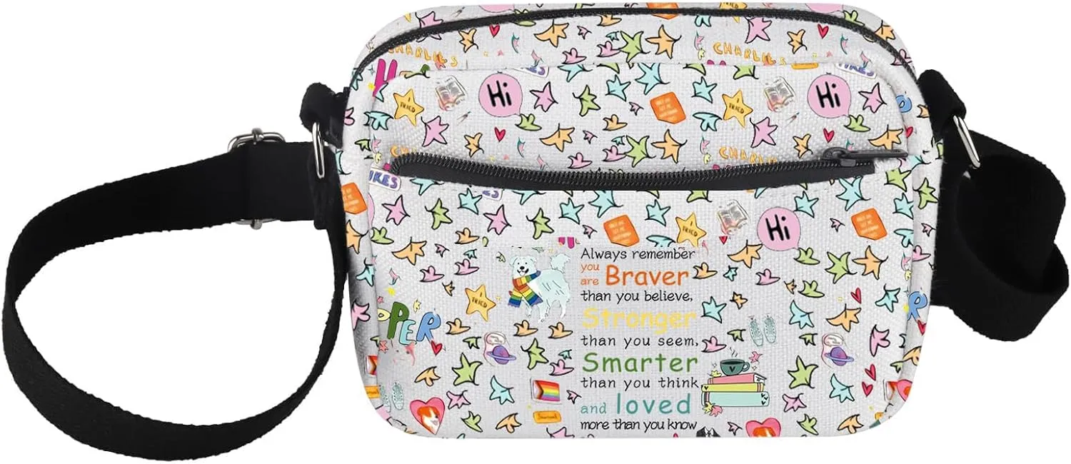 PXTIDY Heart Stop Tv Show Crossbody Bag Lgbtq Gift Hi Hi Leaves Travel Crossbody Handbag Purse Spotify Hot TV Series Gifts
