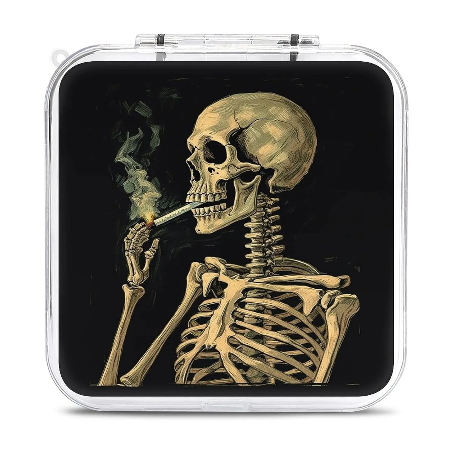 QMNBTES Strange Painting Switch Game Case Switch Game Holder Cartridge Case Storage 12 Games & 2 Micro Sd Card Slots, Travel Carry Cases, Portable Games Card Storage, Hard Shell, Buckle Closure