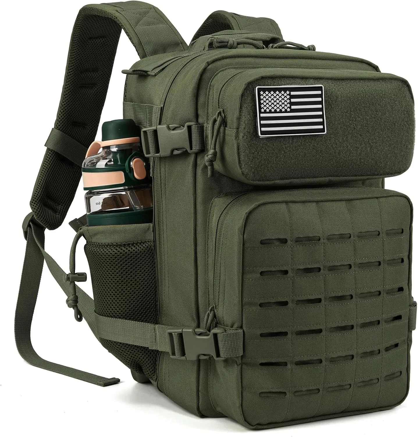 QT&QY 25L/35L/45L Military Tactical Backpack For Men Molle Daypack 3 Day Bug Out Bag Hiking Rucksack With Bottle Holder