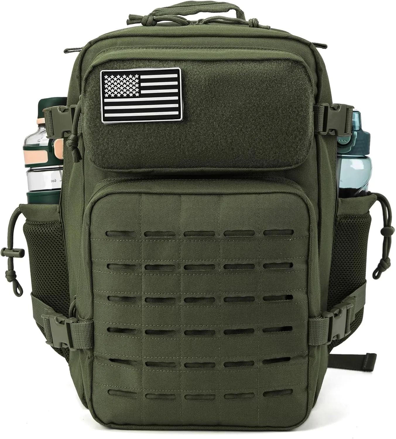 QT&QY 25L/35L/45L Military Tactical Backpack For Men Molle Daypack 3 Day Bug Out Bag Hiking Rucksack With Bottle Holder