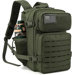 QT&QY 25L/35L/45L Military Tactical Backpack For Men Molle Daypack 3 Day Bug Out Bag Hiking Rucksack With Bottle Holder