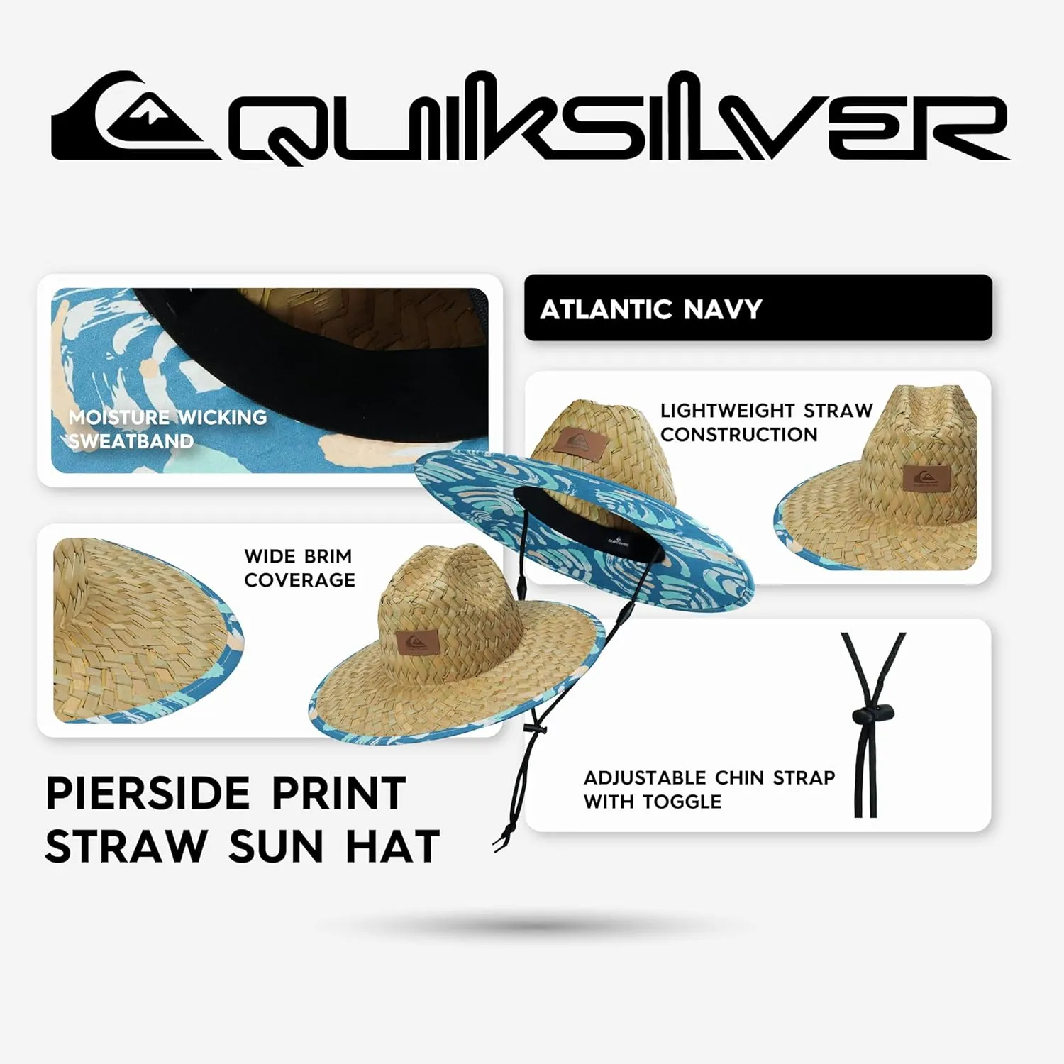 Quiksilver Boys' Pierside Print Straw Sun Hat