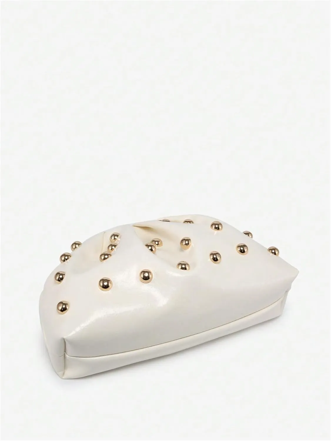 QWINEE Women's Elegant Studded Clutch Bag Magnet Ruched Bags Retro Vintage Evening Handbag
