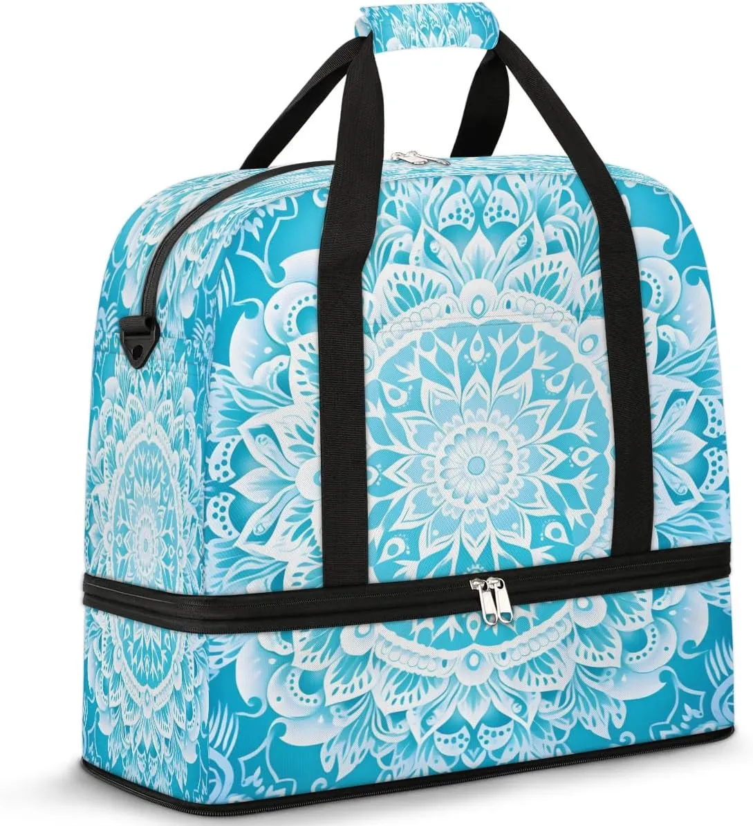 Radiant Pattern Center Travel Duffel Bag, Travel Essentials, Gym Bag for Women, Weekender Overnight Bag With Shoes Compartment, Carry On Bags for Airplanes