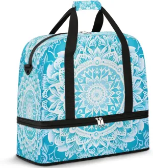 Radiant Pattern Center Travel Duffel Bag, Travel Essentials, Gym Bag for Women, Weekender Overnight Bag With Shoes Compartment, Carry On Bags for Airplanes