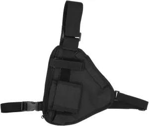 Radio Chest Harness, Walkie Talkie Chest Holster Front Single Pack Pouch Carry Case Vest Rig Portable Accessory Holder with Adjustable Strap Zipper Oxford Cloth for Outdoor Hands Free Two Way