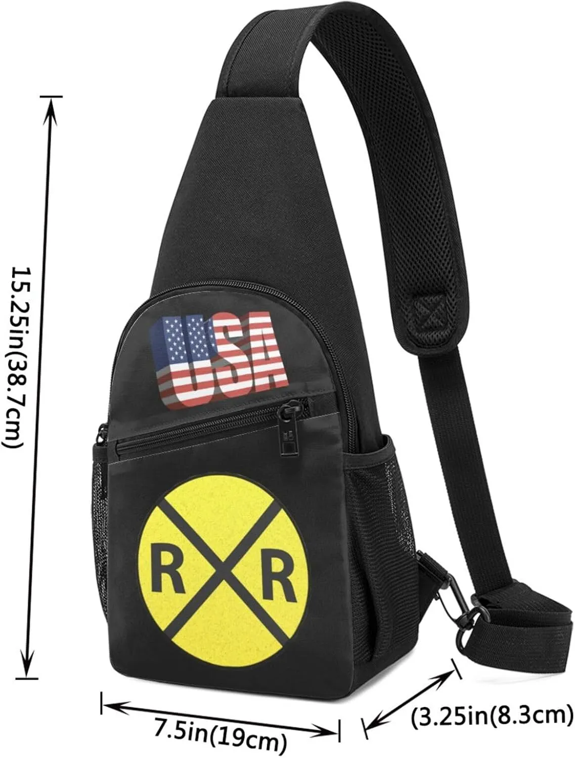 Railroad Crossing Sign，Fashion One-Shoulder Bag，Anti-Theft Crossbody Shoulder Chest Bag