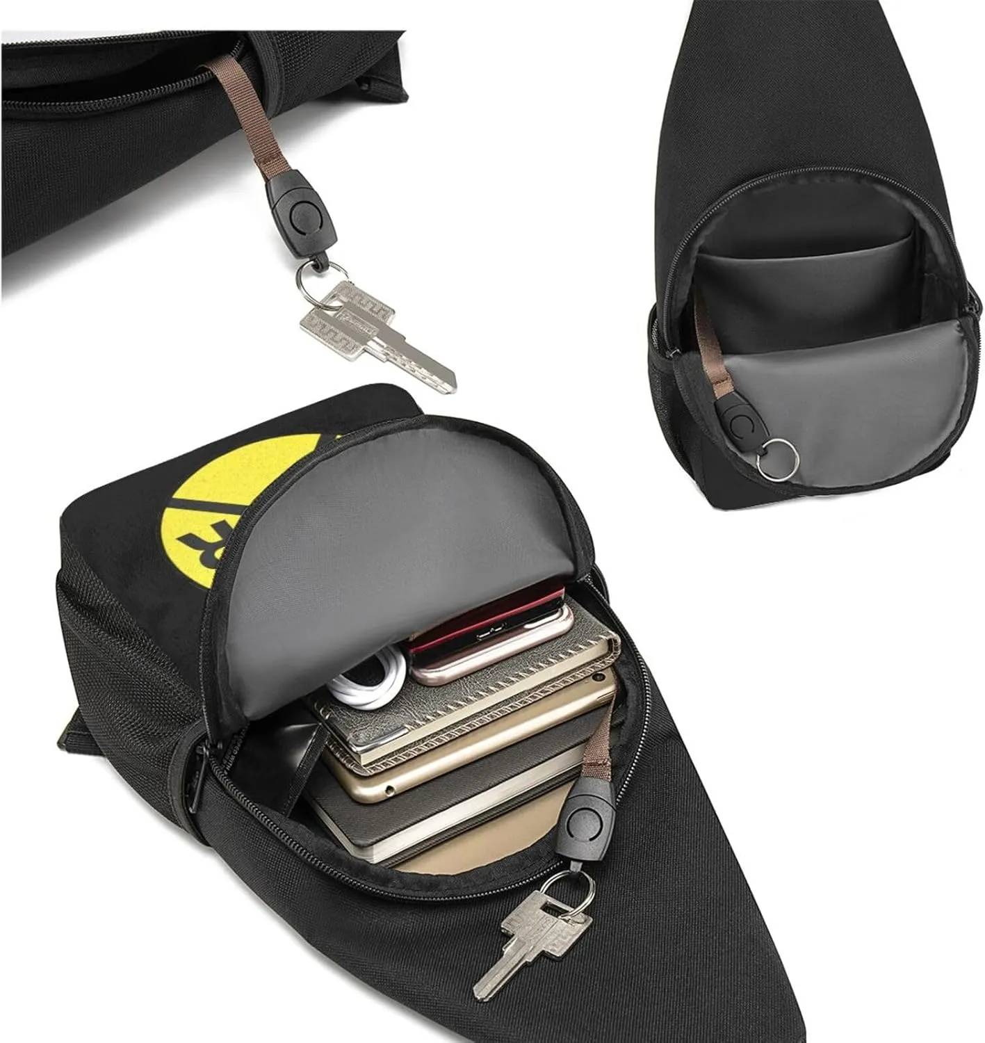 Railroad Crossing Sign，Fashion One-Shoulder Bag，Anti-Theft Crossbody Shoulder Chest Bag