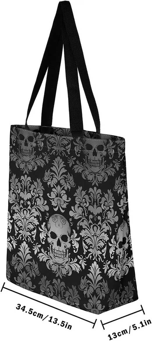 Rainbow Canvas Tote Bag for Women,Love Hearts Duffle Bag Colorful Cartoon Raindrop Reusable Grocery Shoulder Bag