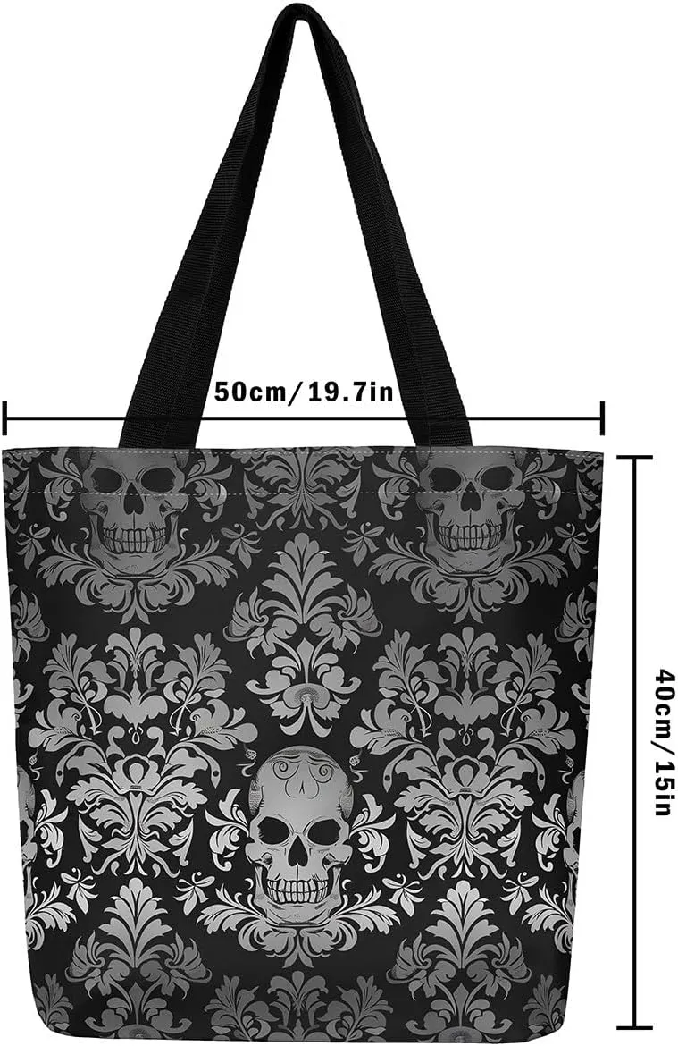 Rainbow Canvas Tote Bag for Women,Love Hearts Duffle Bag Colorful Cartoon Raindrop Reusable Grocery Shoulder Bag