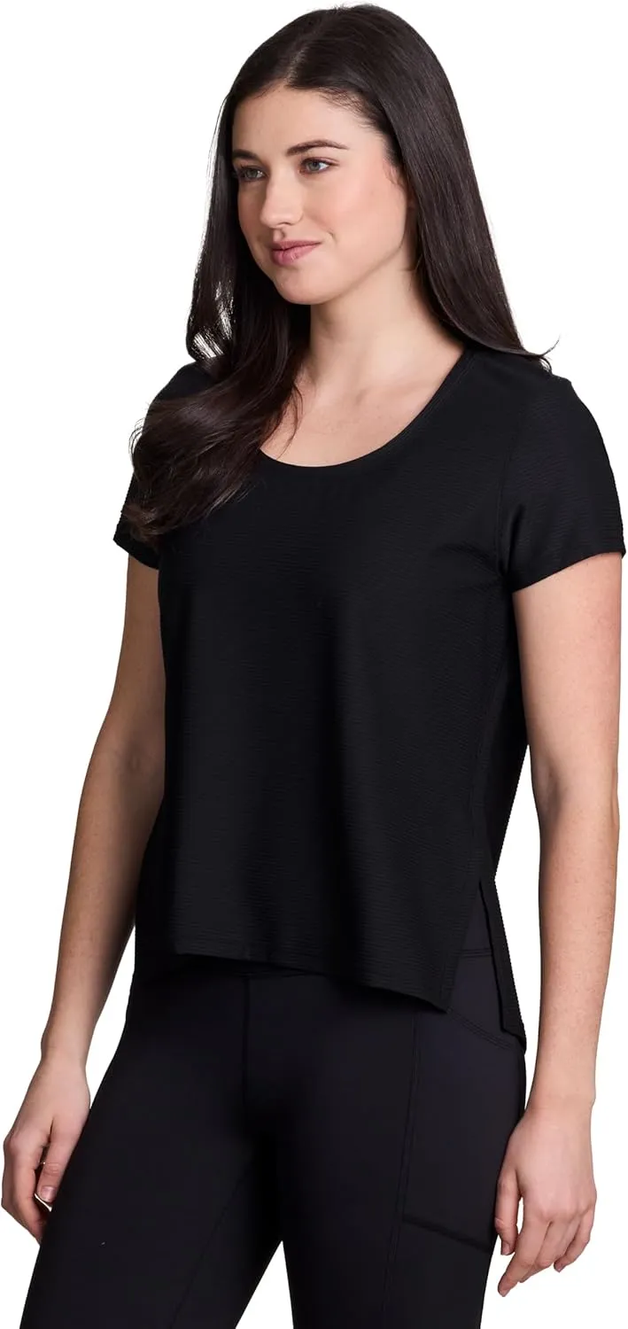 RBX Active Women's Quick Drying Gym T-Shirt with Side Vents, Breathable Mesh Workout Top with Plus Sizes