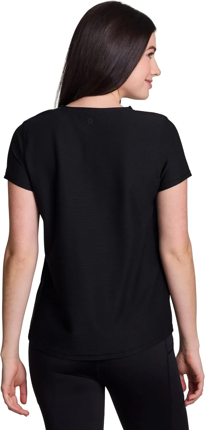 RBX Active Women's Quick Drying Gym T-Shirt with Side Vents, Breathable Mesh Workout Top with Plus Sizes