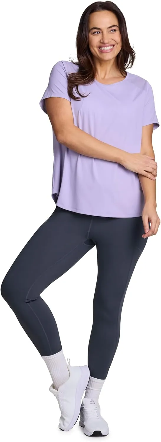 RBX Active Women's Workout Top with Mesh Panels, Breathable Quick Drying Gym Running T-Shirt, with Plus Sizes