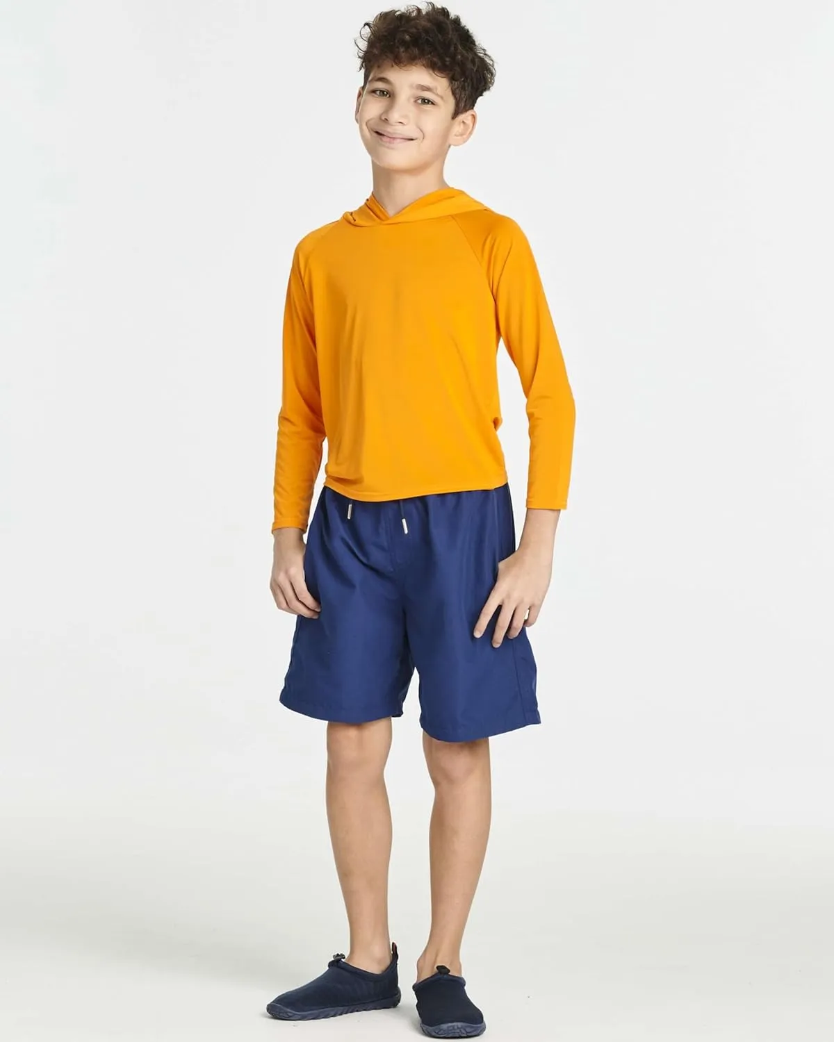 Real Essentials 3 Pack:Youth Rashguard Hoodie UPF UV Sun Protection Long Sleeve Swim Fishing Shirt - Boys & Girls (Ages 4-16)