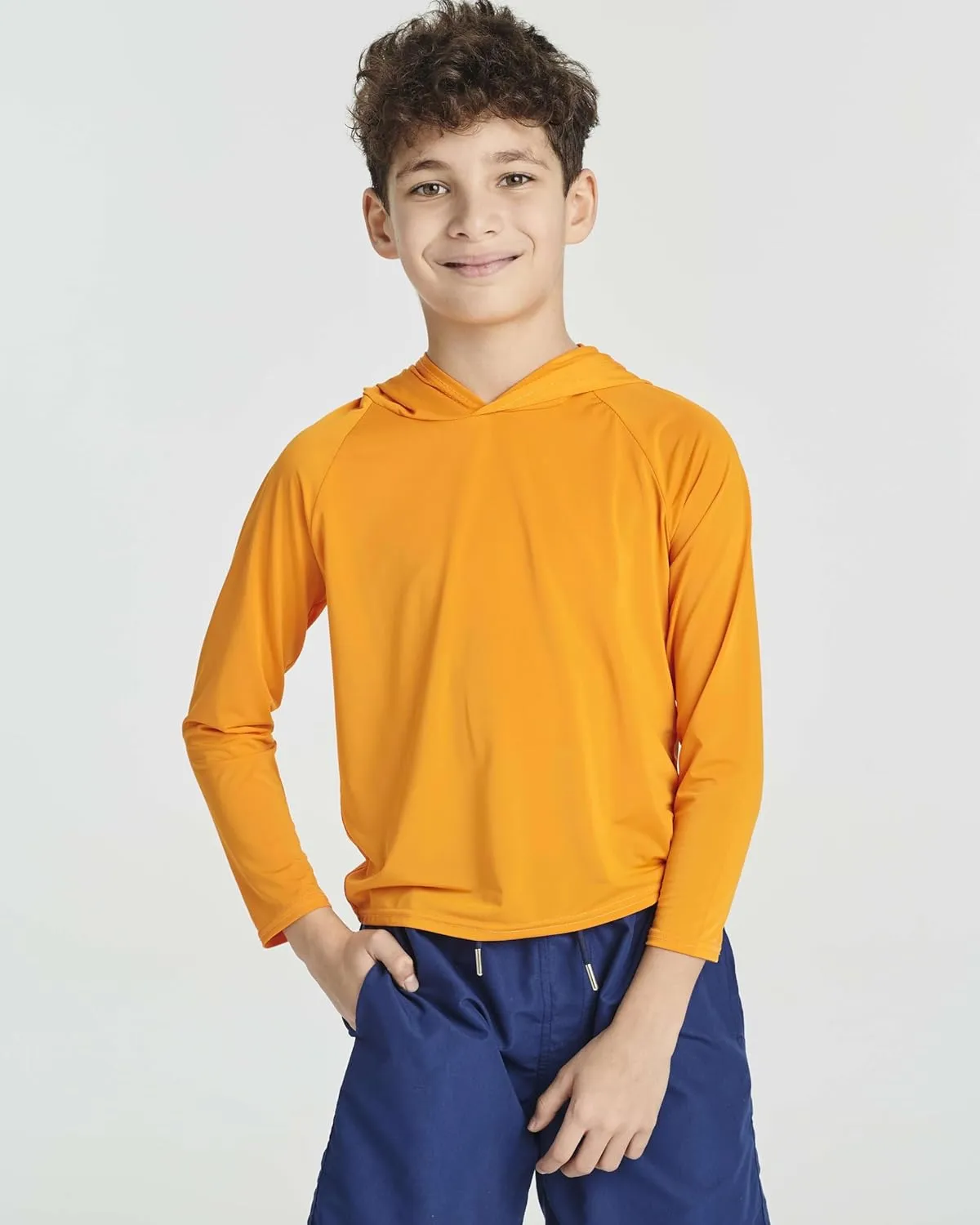 Real Essentials 3 Pack:Youth Rashguard Hoodie UPF UV Sun Protection Long Sleeve Swim Fishing Shirt - Boys & Girls (Ages 4-16)