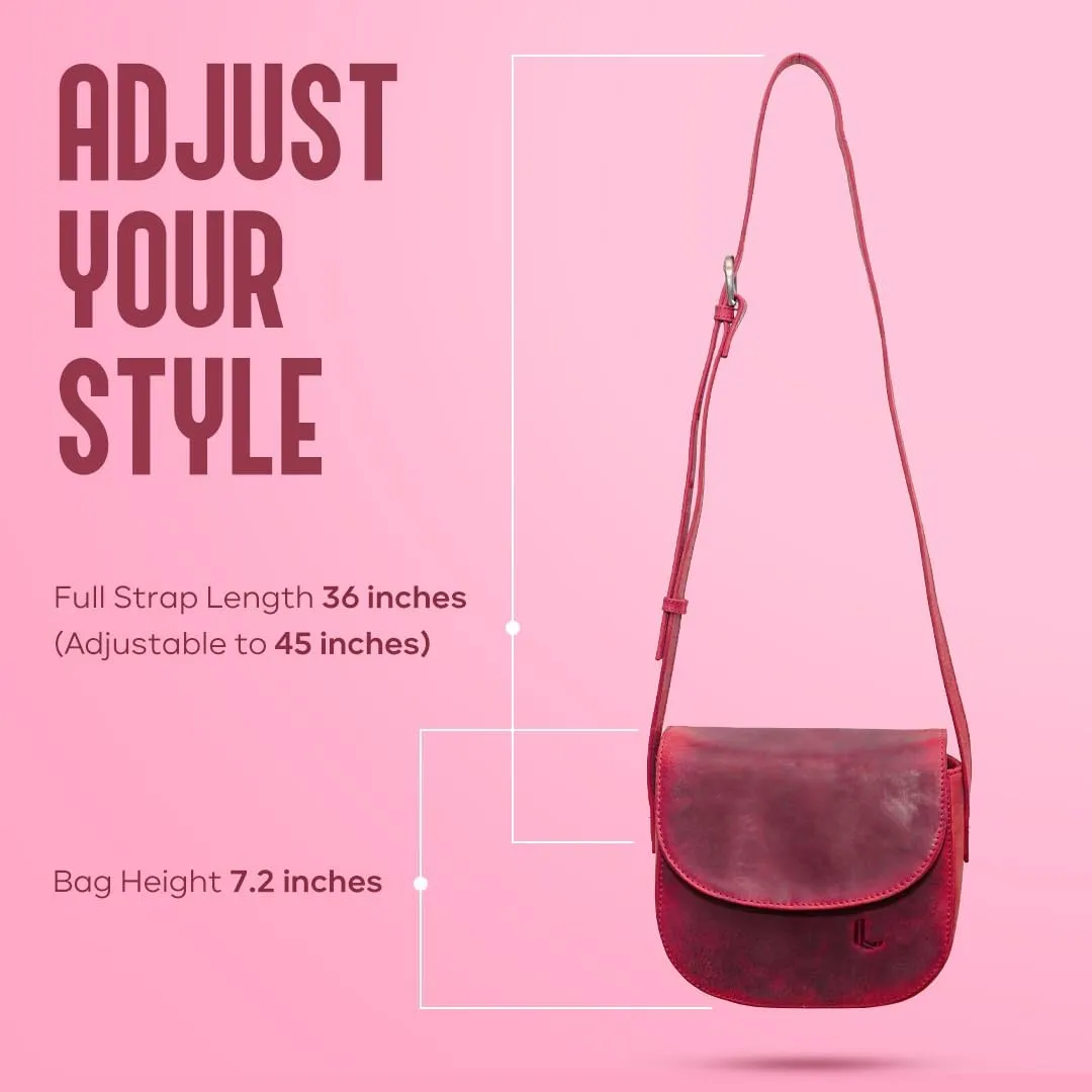 Real Leather Crossbody Bags for Women,Small Saddle Cross Body Sling Purse and Cross Over Handbags