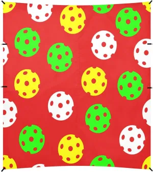 Red Pickleball Balls Beach Tent Camping Sun Shelters Portable Outdoor Canopy Sun Shade for Camping Trips Fishing Backyard Fun or Picnics Easy Setup with Carrying Bag