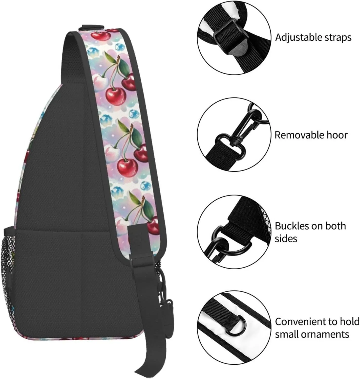Refreshing Mint Leaves Crossbody Bags Cross Chest Bag Adjustable Sling Backpack for Women Men
