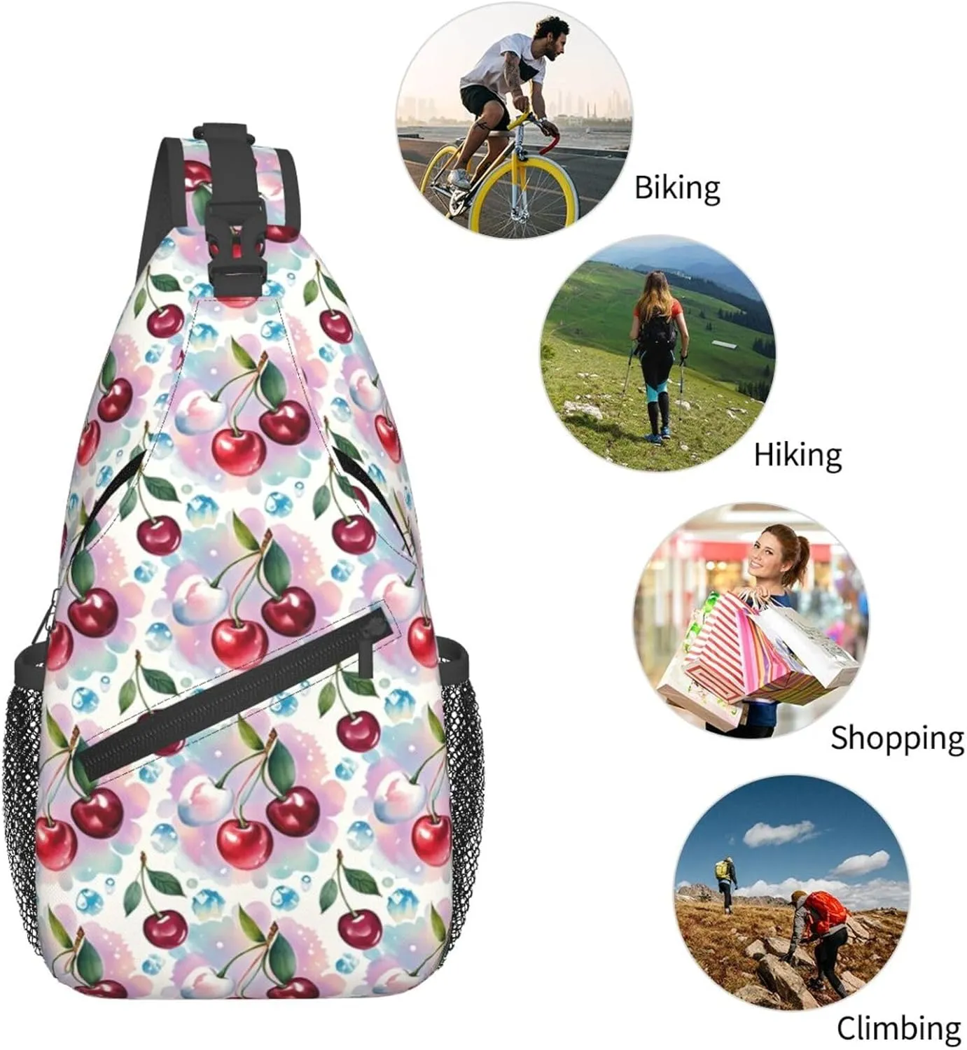 Refreshing Mint Leaves Crossbody Bags Cross Chest Bag Adjustable Sling Backpack for Women Men