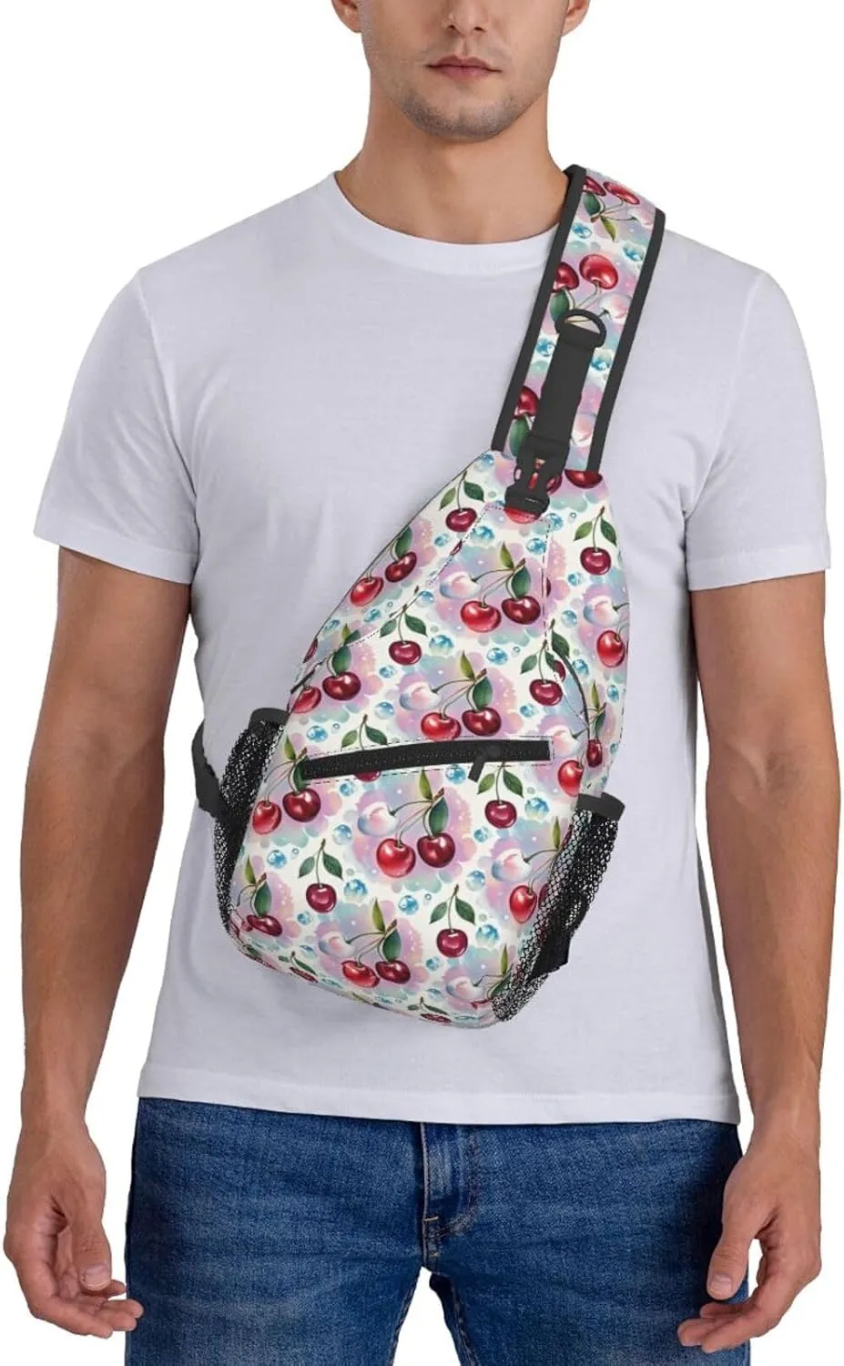 Refreshing Mint Leaves Crossbody Bags Cross Chest Bag Adjustable Sling Backpack for Women Men