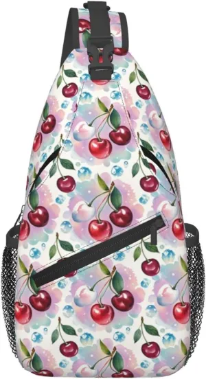 Refreshing Mint Leaves Crossbody Bags Cross Chest Bag Adjustable Sling Backpack for Women Men