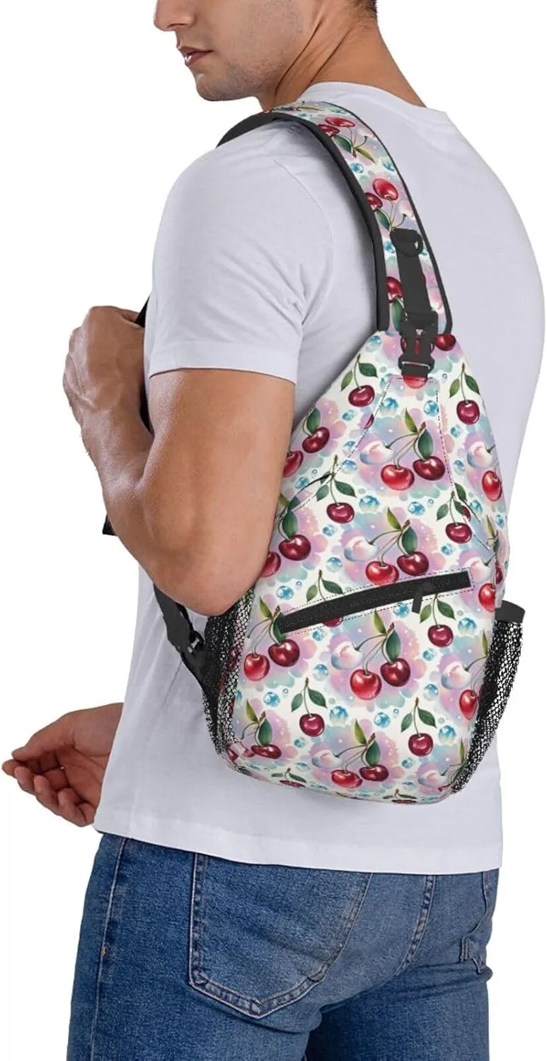 Refreshing Mint Leaves Crossbody Bags Cross Chest Bag Adjustable Sling Backpack for Women Men