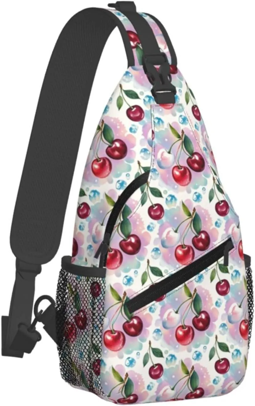 Refreshing Mint Leaves Crossbody Bags Cross Chest Bag Adjustable Sling Backpack for Women Men