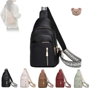 Relevantk Crossbody Leather Bag,Relevantk Purses Crossbody,Anti-Theft Solid Color Crossbody Bag for Daily Travel