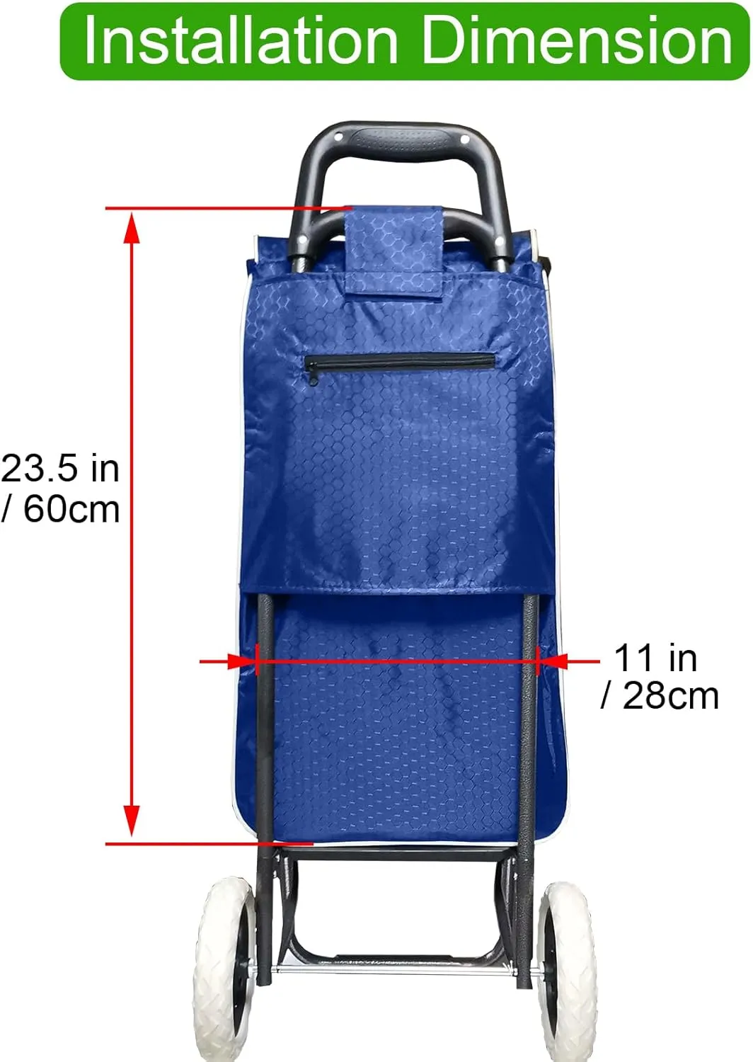 Replacement Bag for Shopping Cart - Waterproof Trolley Bags, 31L (Blue)