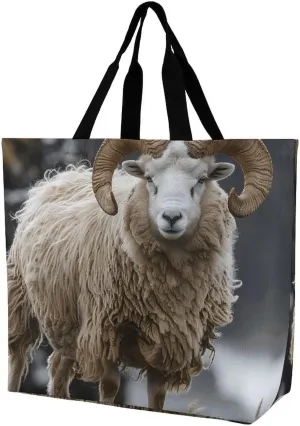 Reusable Grocery Bags With Circular Corners Shopping Bag Lightweight Shoulder Bags Large Tote Bag for Travel Work Handbag