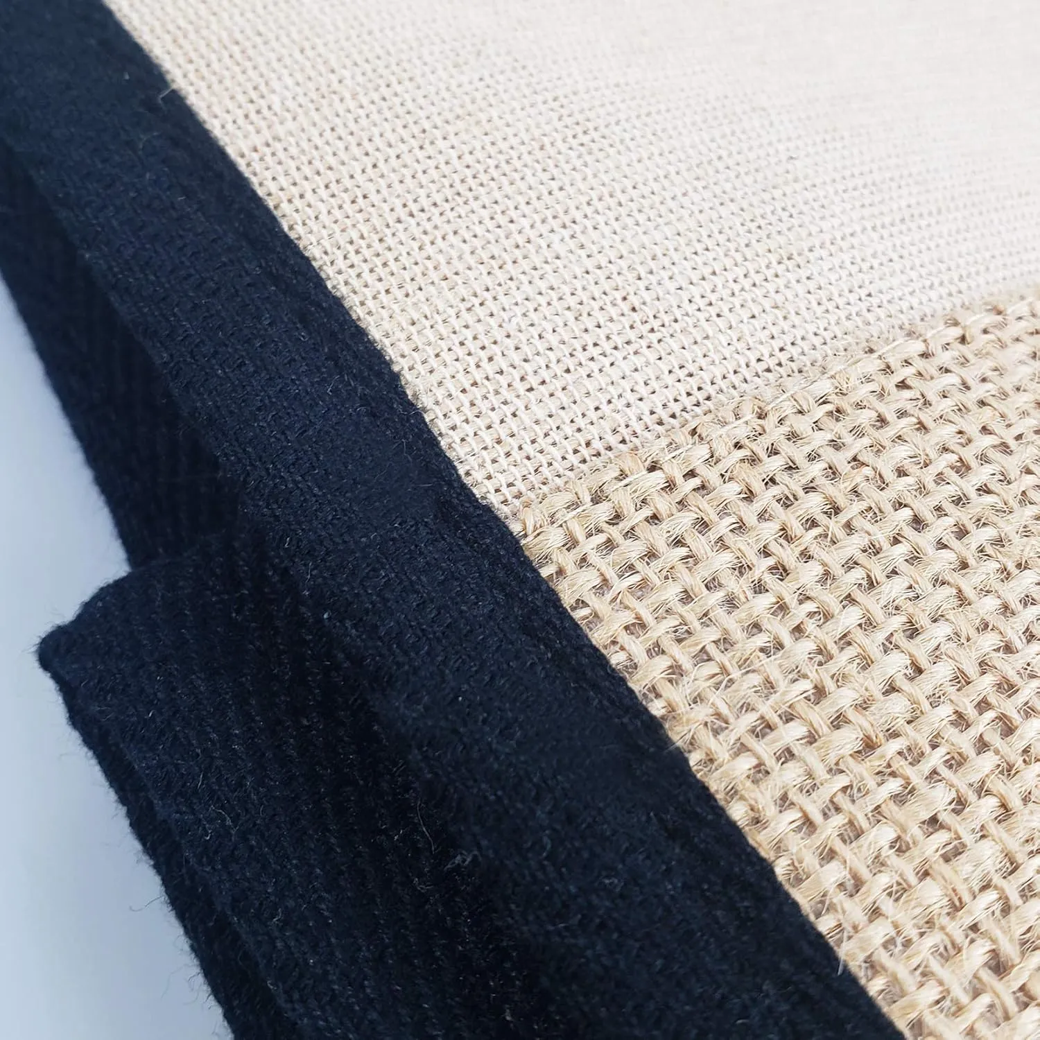 Reusable Jute Canvas Tote Bags w/Full Gusset Laminated Interior Hessian Burlap Bags for Work, School, Shopping, Daily Use, Black, Set of 12 - Medium (12”W x 12”H x 4”D)