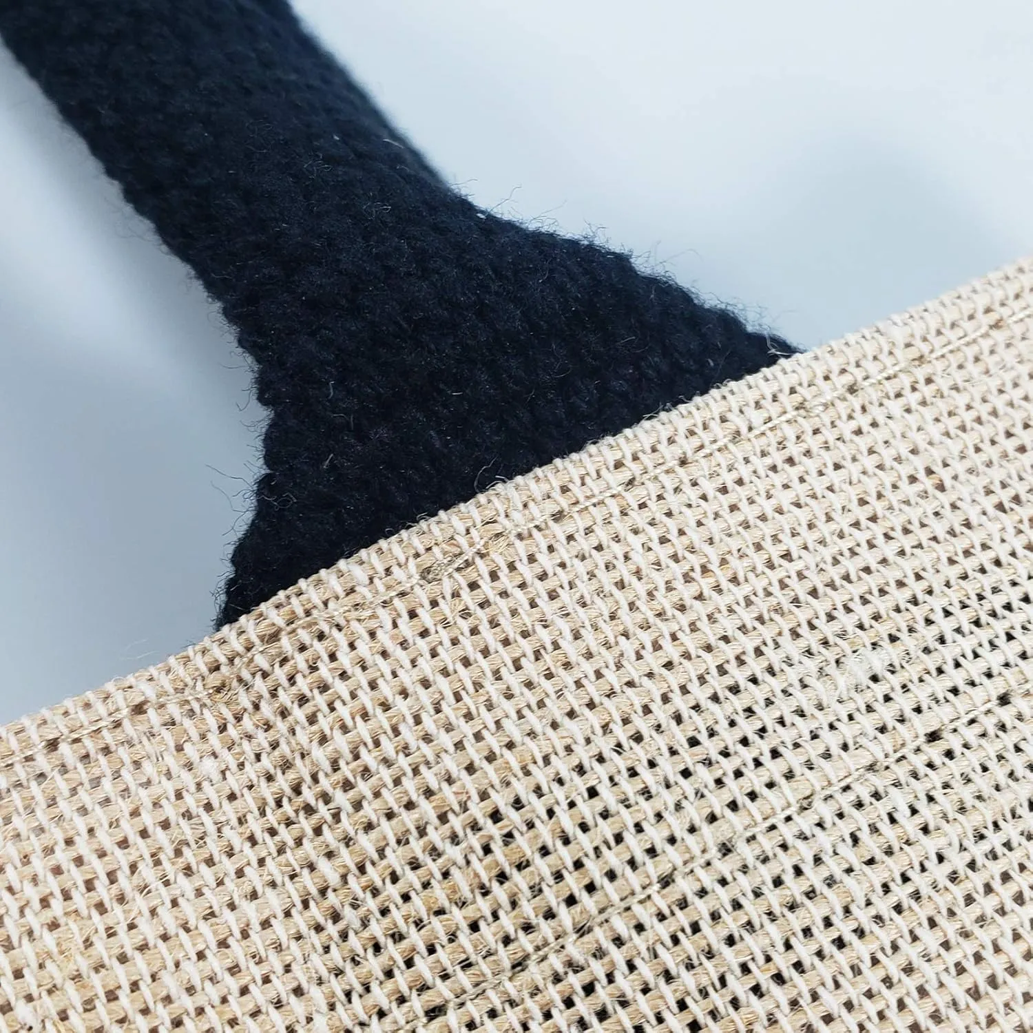 Reusable Jute Canvas Tote Bags w/Full Gusset Laminated Interior Hessian Burlap Bags for Work, School, Shopping, Daily Use, Black, Set of 12 - Medium (12”W x 12”H x 4”D)