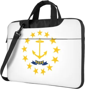 Rhode Island State Flag Print Laptop Adjustable Shoulder Strap With Handle Accessory Pocket For Men Women