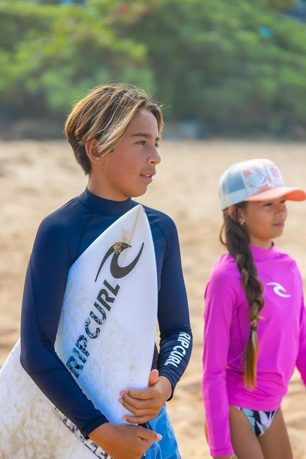 Rip Curl UPF 50  Sun Protection Long Sleeve Rashguard Swim Surf Shirt for Boys & Girls